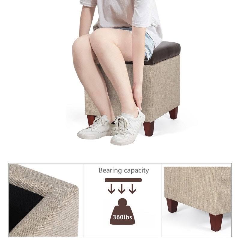 Storage Ottoman Footstool (Brown/Tan) A9157