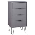 Drawer Cabinet Gray Solid Pine Wood H3030