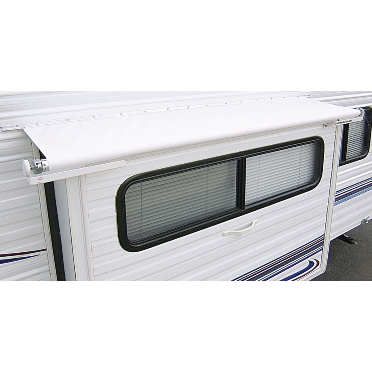 White RV Slideout Awning Replacement Fabric D138