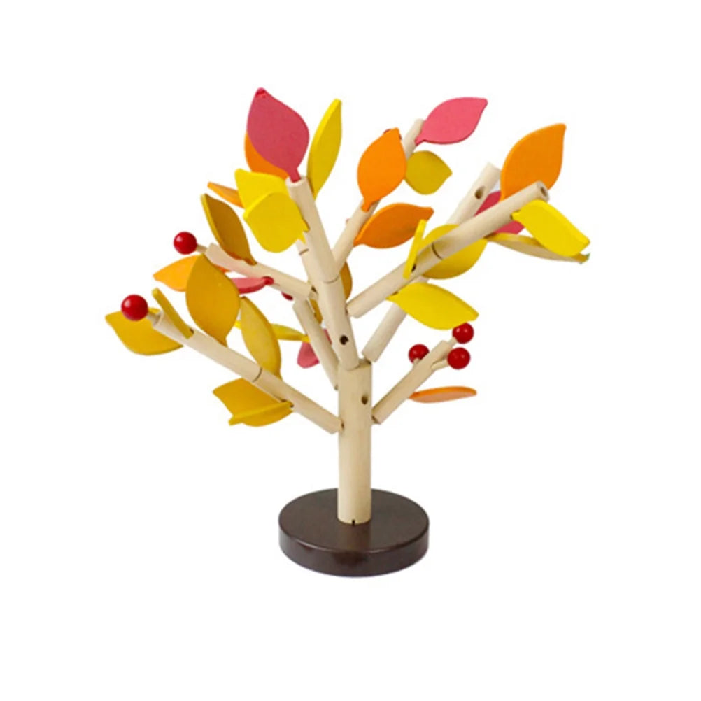 Creative Wooden Tree Blocks Building Set Toy (Yellow) J791