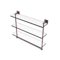 22 inch Triple Tiered Glass Shelf with Towel Bar Antique Copper R681