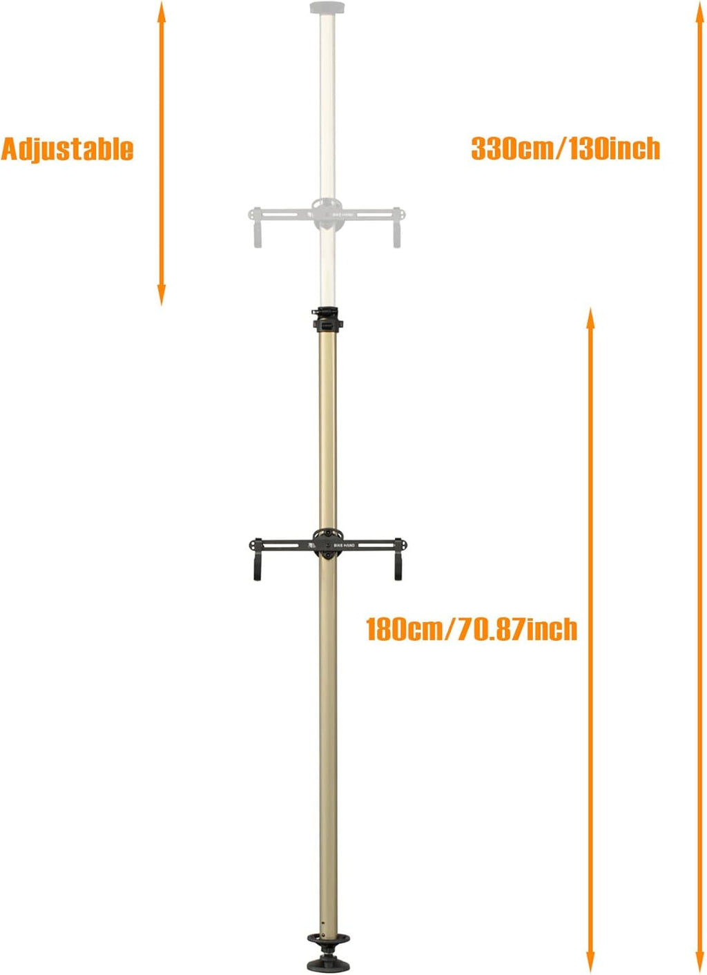 Floor to Ceiling Indoor 2 Bike Bicycle Vertical Dual Hanger Parking Rack Storage Pole Stand X380178