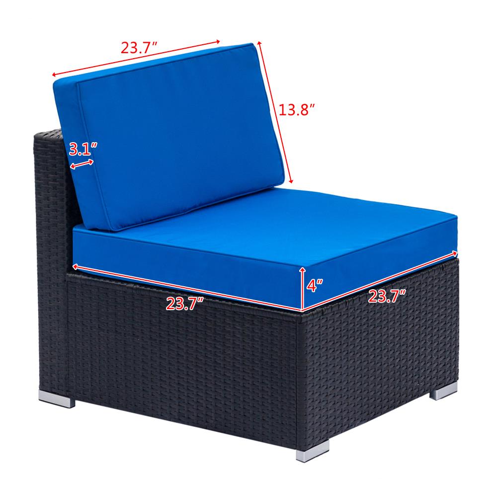 Black Small Size Sectional Sofa U7703