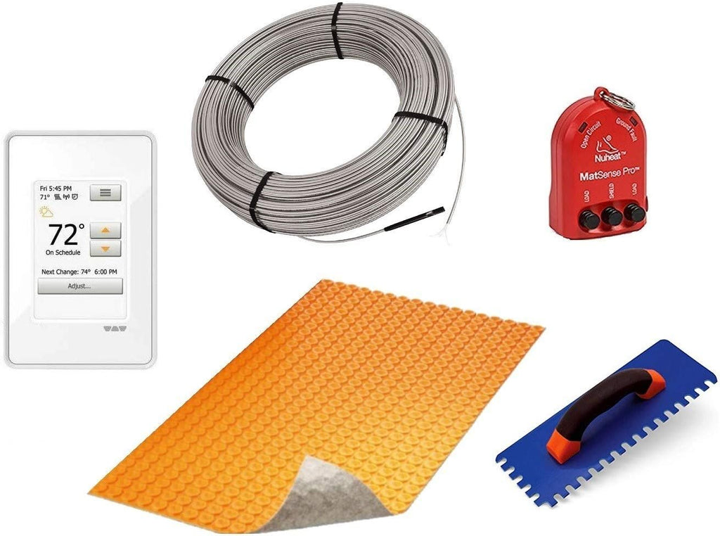 53 Square Feet Floor Heating Kit with Thermostat and Membrane F41132