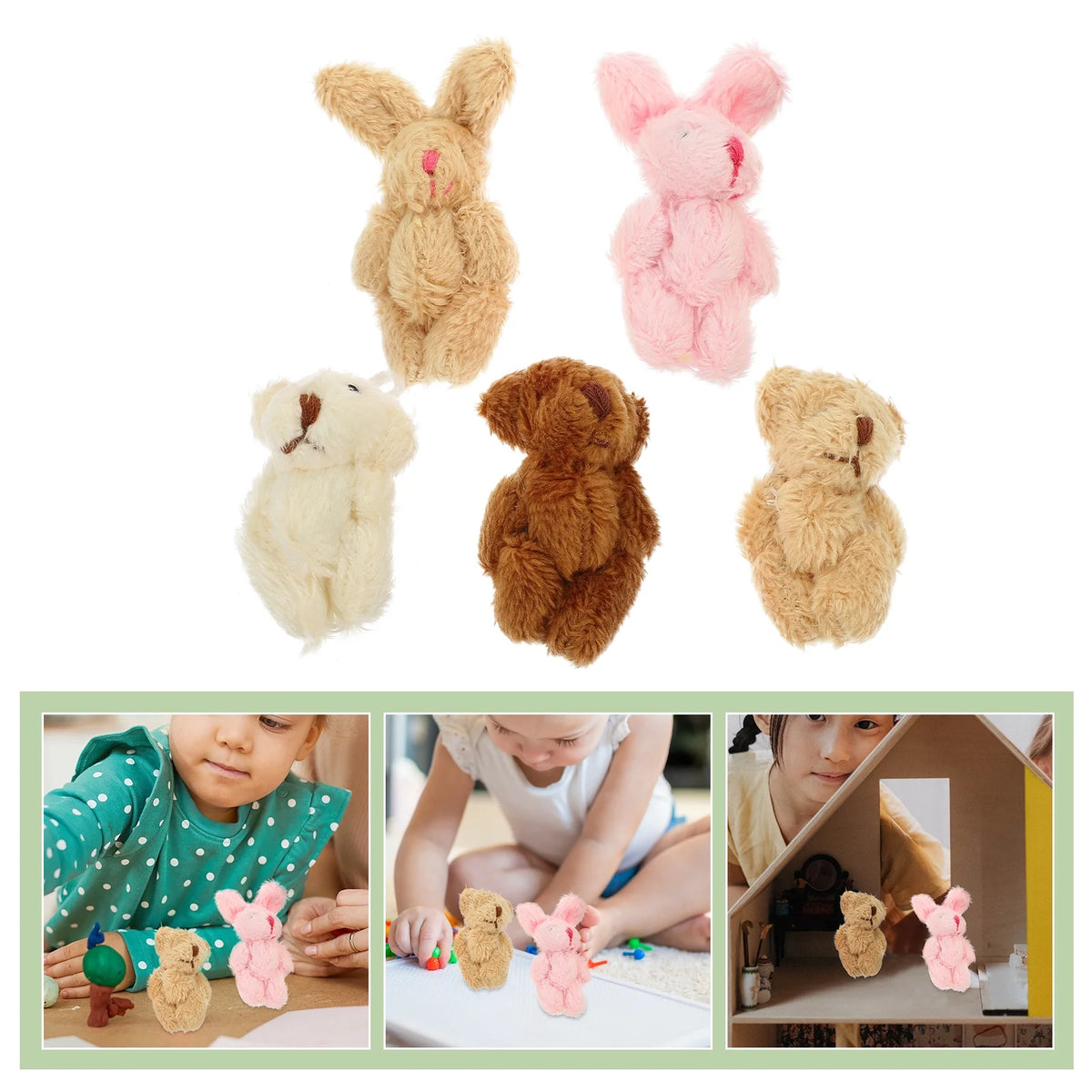 5pcs Miniature Plush Doll Figurines E5678