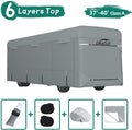 RV Cover for 37'-40' with 2Pcs Extra Straps & 6 Gutter Covers（Grey） O3151