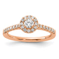 14k Rose Gold Lab Grown Diamond Halo Ring A5819