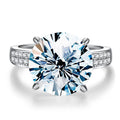 5ct Moissanite Diamond Rings 4-Prong 925 Sterling Silver Wedding Rings with Certificate Q550564