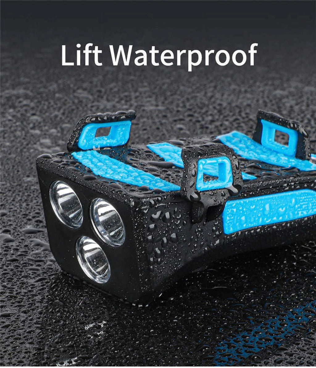 Red Four in One Bike Head Light with Flashlight, Horn, PowerBank and Phone Holder N551345
