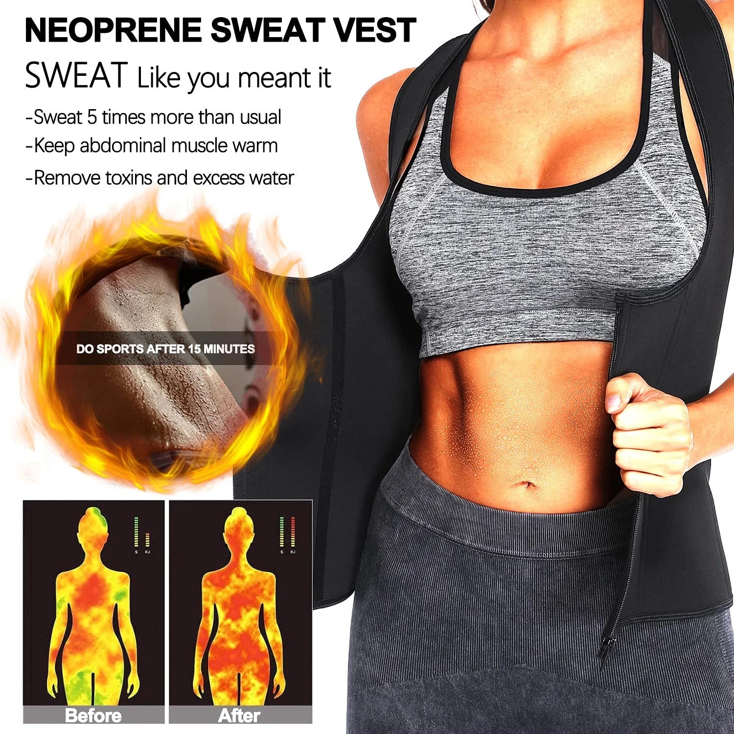 Neoprene Waist Trainer Vest D386407