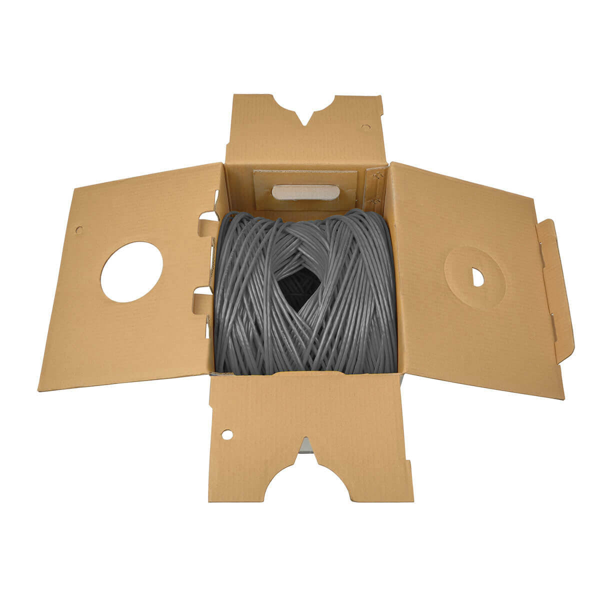 Cat5e 350 MHz Bulk Solid-Core Plenum-Rated PVC Cable Gray 1000 ft. Y193473