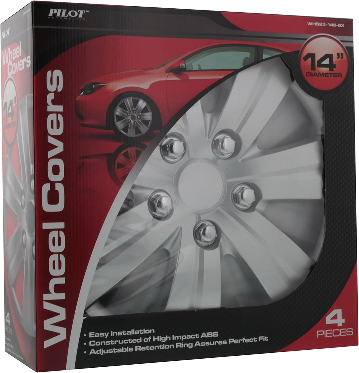 Matte Silver 7-Spoke 14 Inch Wheel Covers Set of 4 V400139