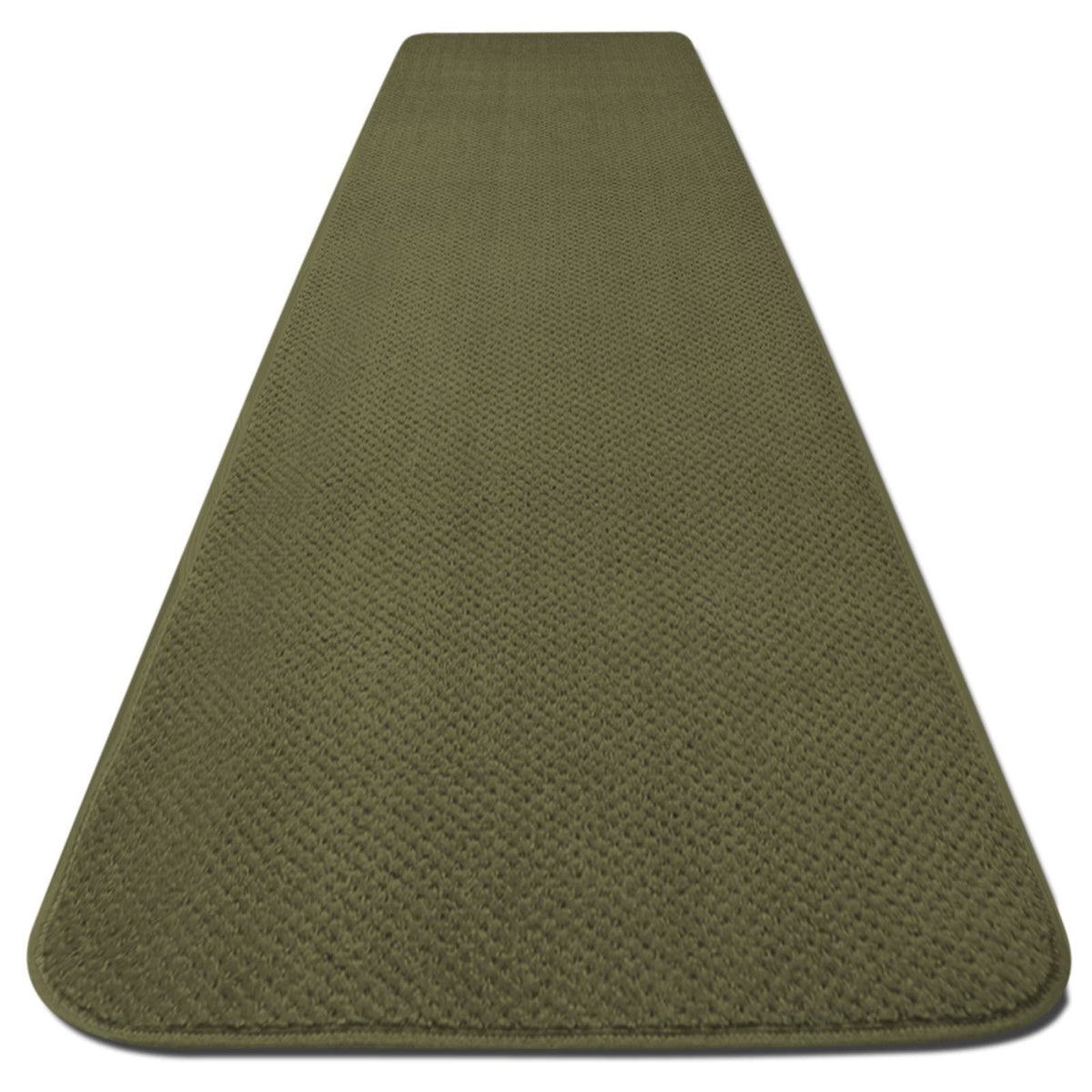 Skid-Resistant Carpet Runner, Olive Green, 18 ft. x 27 in. G1052