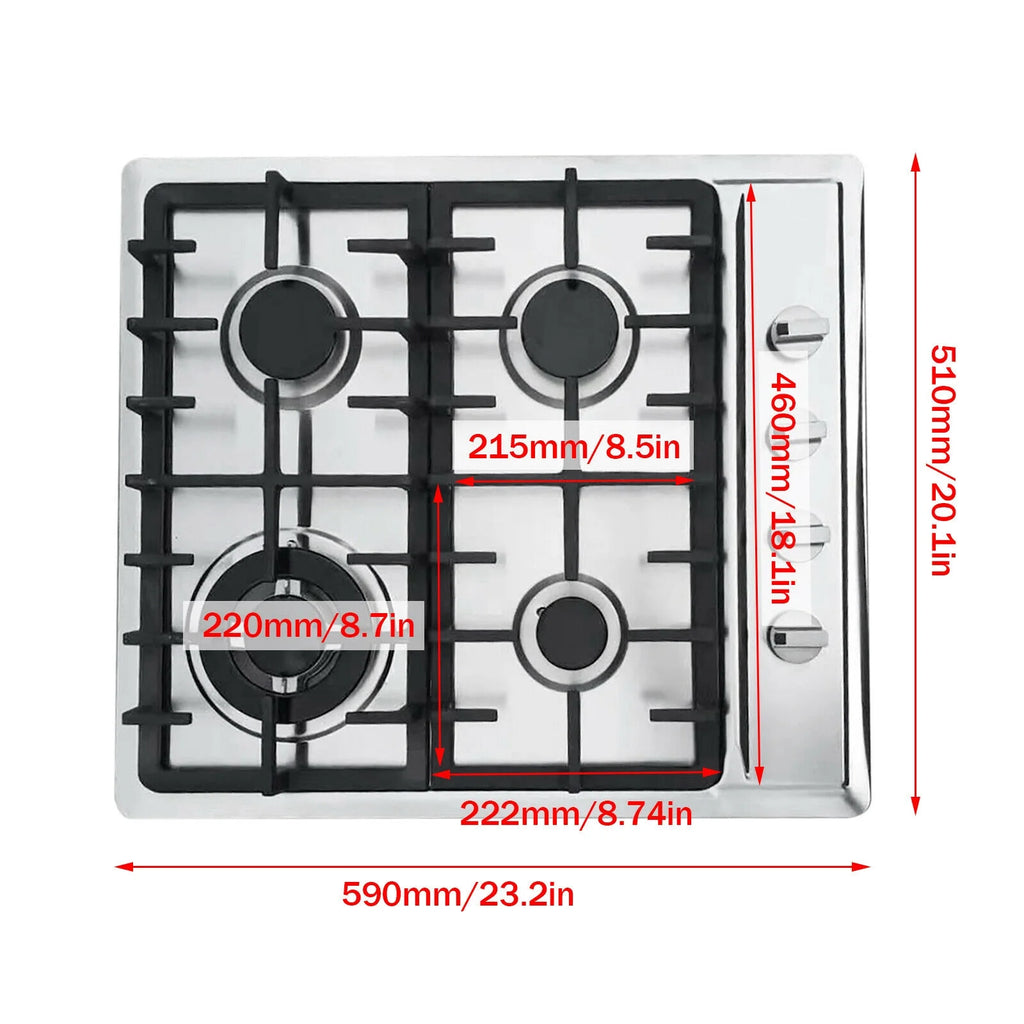 Stainless Steel 4-Burner Built-In Gas Cooktop J246828