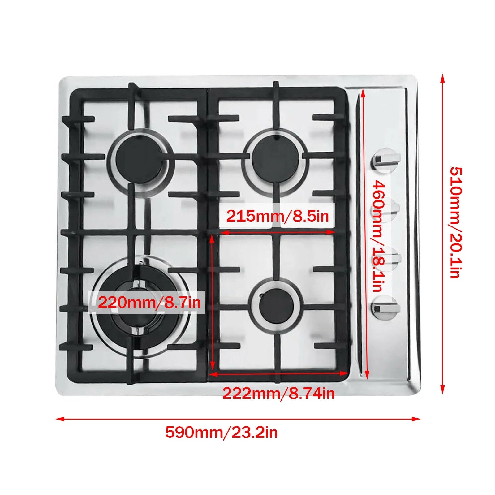 Stainless Steel 4-Burner Built-In Gas Cooktop J246828