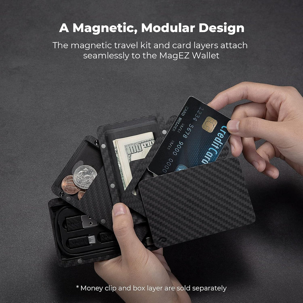 Carbon Fiber Modular Portable Electronic Tool Kit with Type-C Cable Adapters and SD Card Reader X68777
