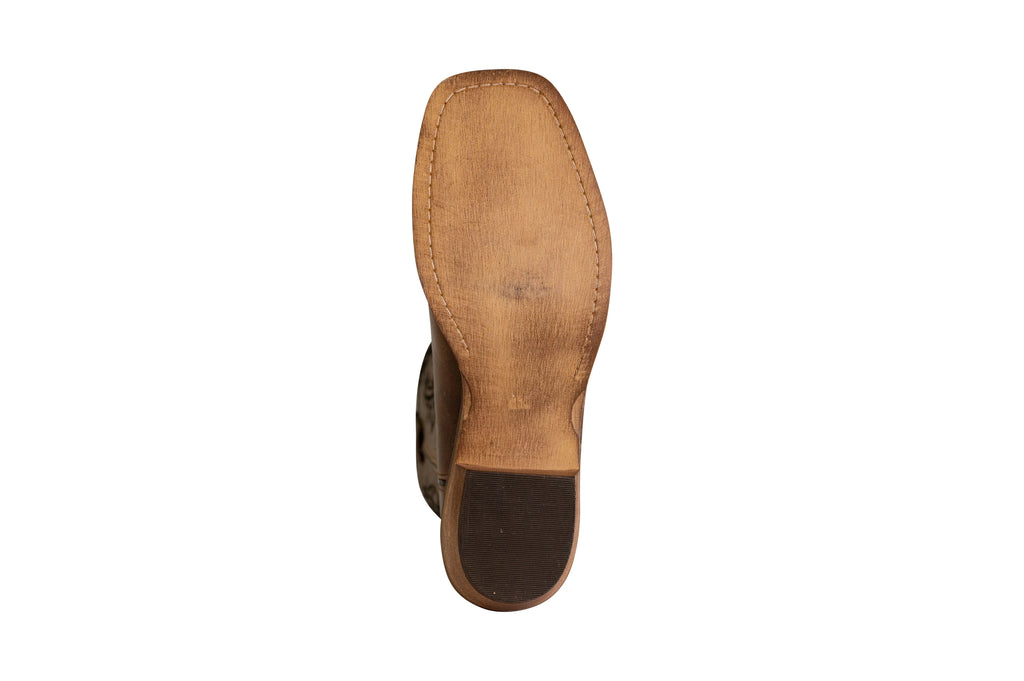 Brown Wide Square Toe Western Boot I911