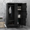 4 Door Lockable Black Metal Storage Cabinet with Shelves C105934