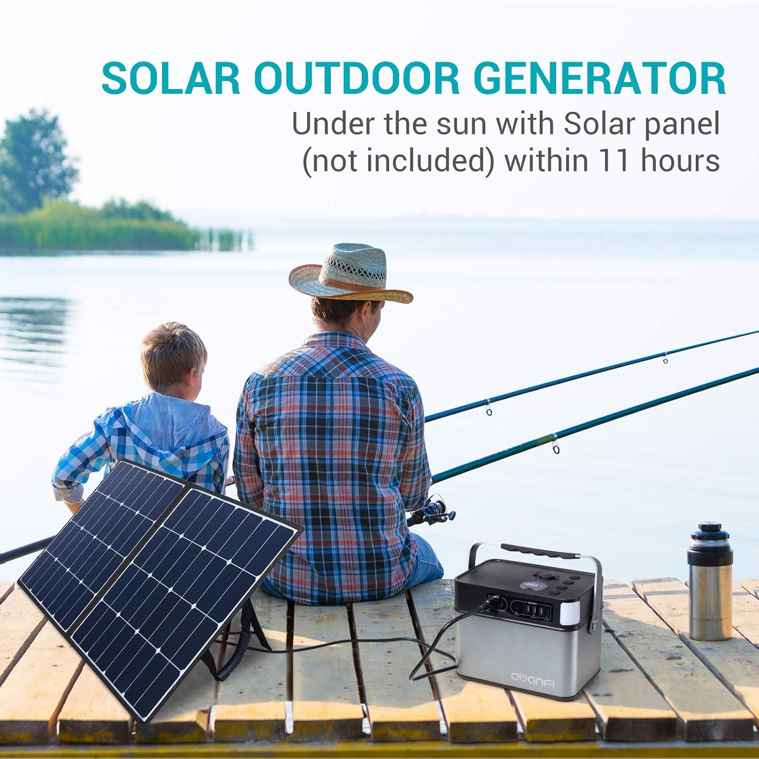 505 Wh Portable Power Station Solar Generator with 110V 500W AC Outlets S905