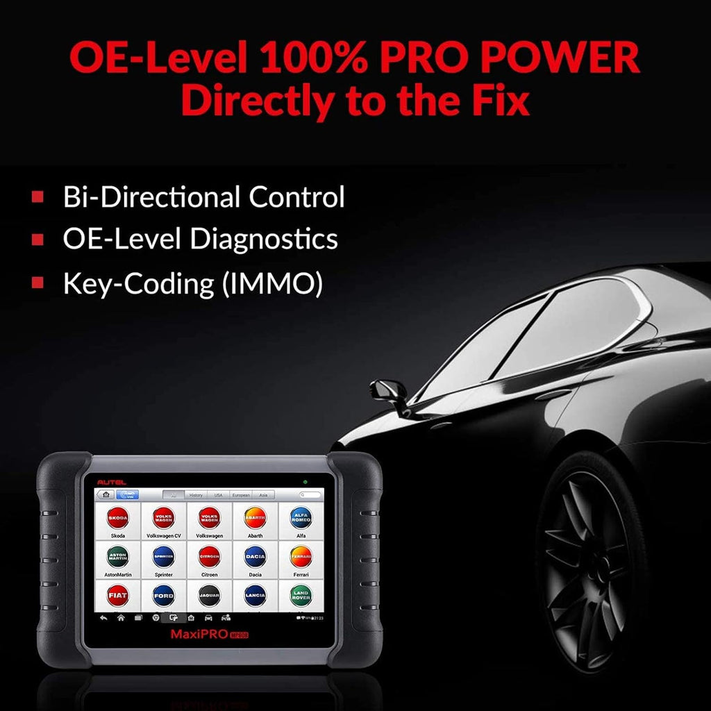 Autel MaxiPRO MP808 Automotive Diagnostic Scan Tool with All Systems Diagnoses, Bi-directional Control, 30+ Service Function, Key Coding and Injector Coding U368104