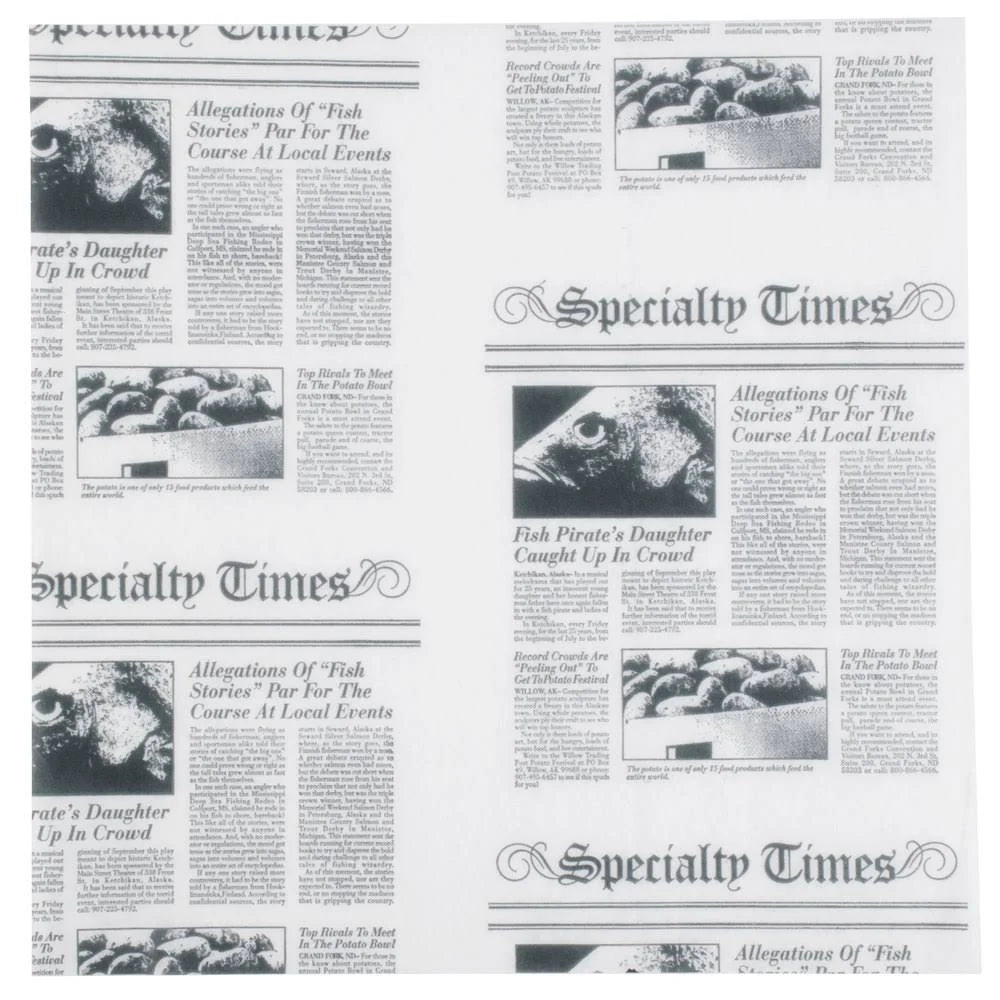Newspaper Print Sandwich Wrap Paper - 1000/Pack O227446