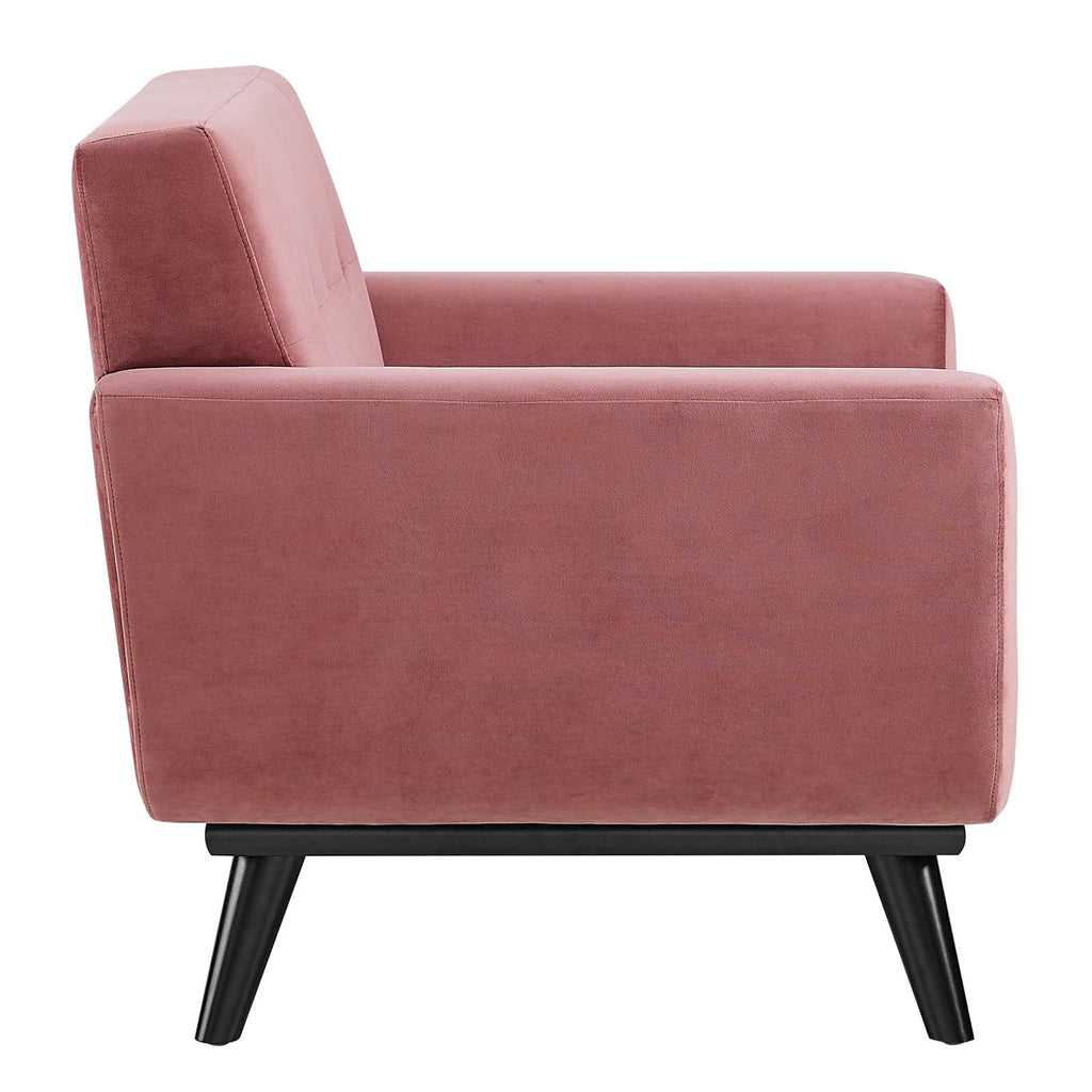 Dusty Rose Pink Performance Velvet Tufted Armchair V24659