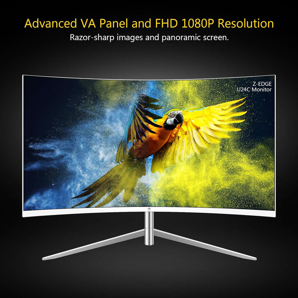 24-inch Curved Gaming Monitor Full HD 1080P LED Backlight 75Hz Refresh Rate Built-in Speakers VGA HDMI B5447