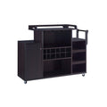 Brown Wooden Buffet Cart with Wine Rack and 1 Door Cabinet L693925