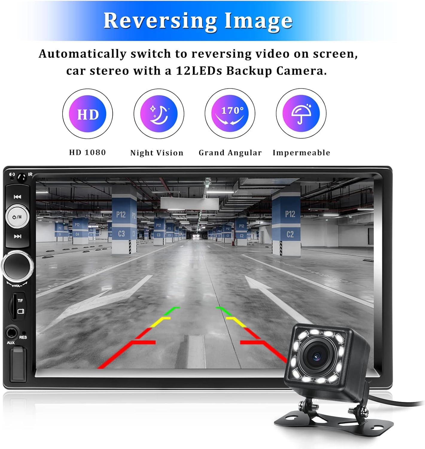 Double Din Bluetooth 7 Touch Screen Car Radio with Remote Control M606