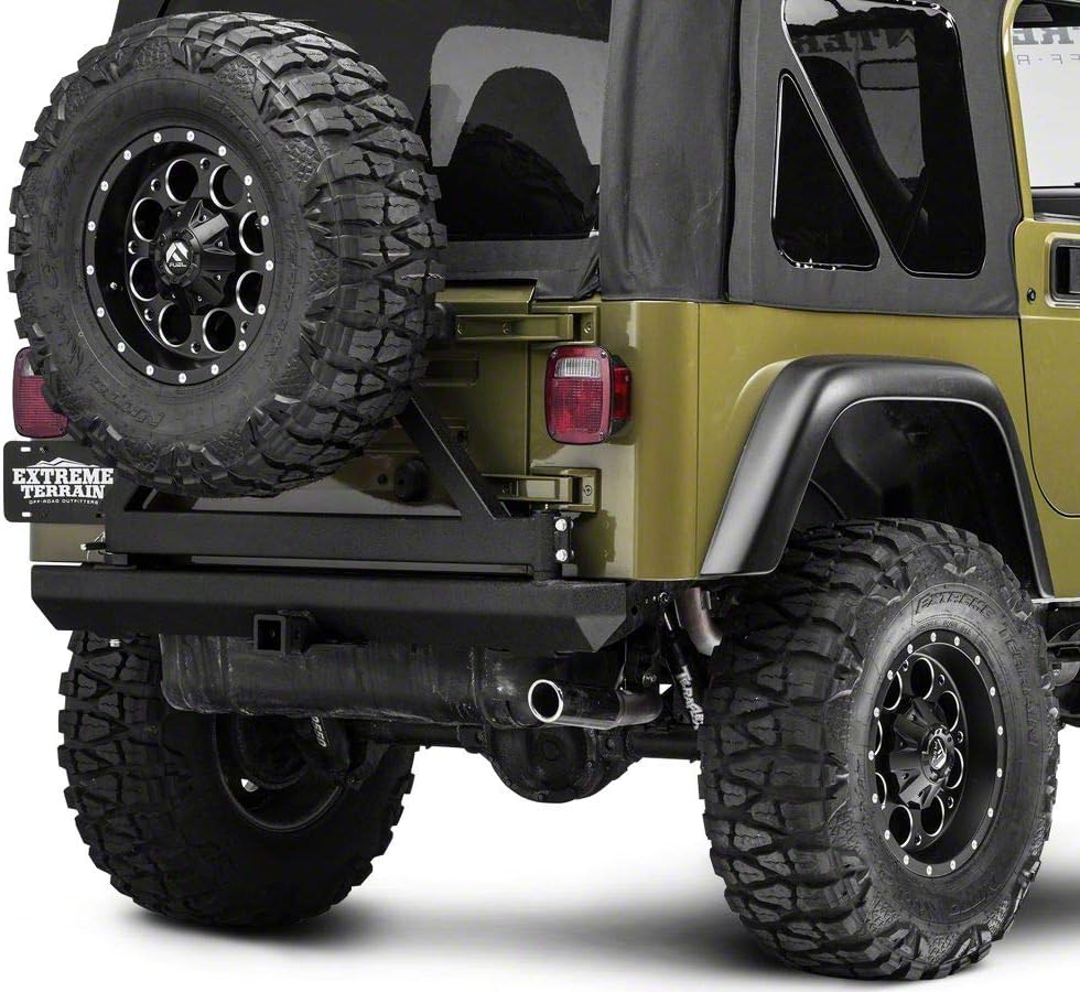 Textured Black Rear Bumper with Tire Carrier A915