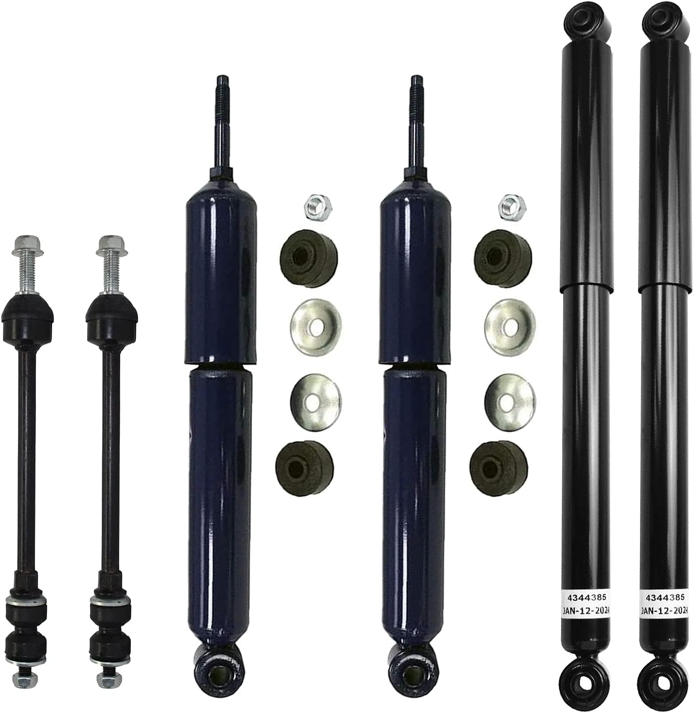 Front Shocks & Rear Shocks Absorbers + Front Sway Bar Links 6pc Set N52098