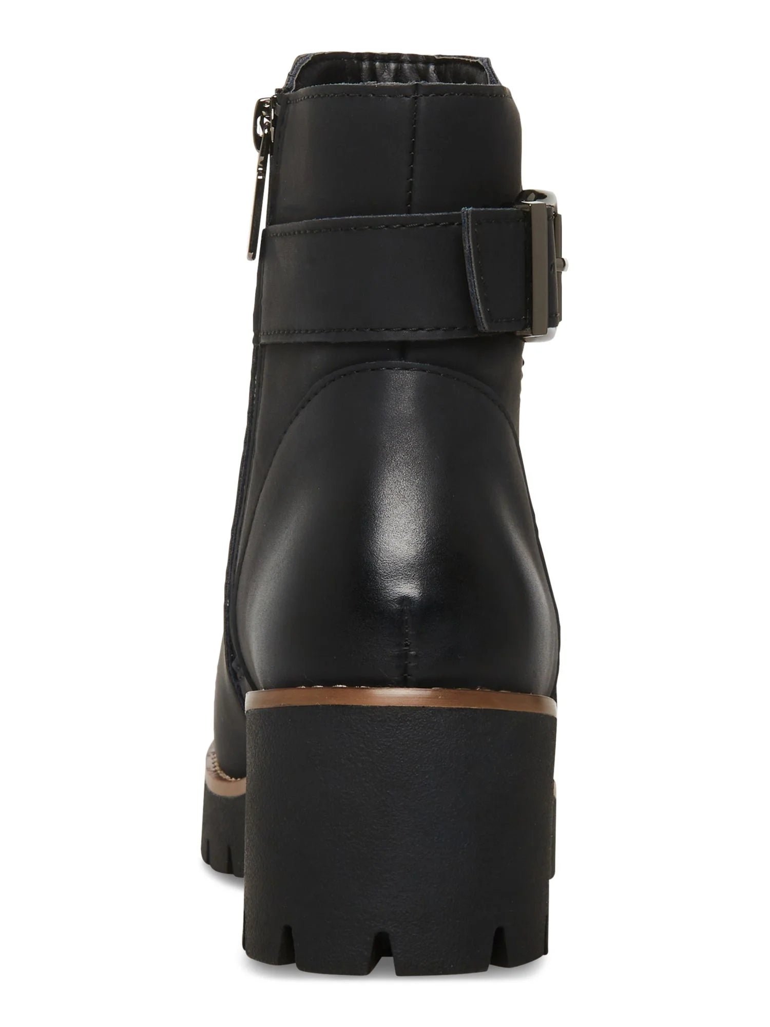 Black Padded Waterproof Leather Booties T568