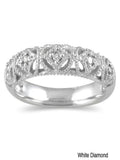 Antique Diamond Wedding Ring Band in White Gold O893373
