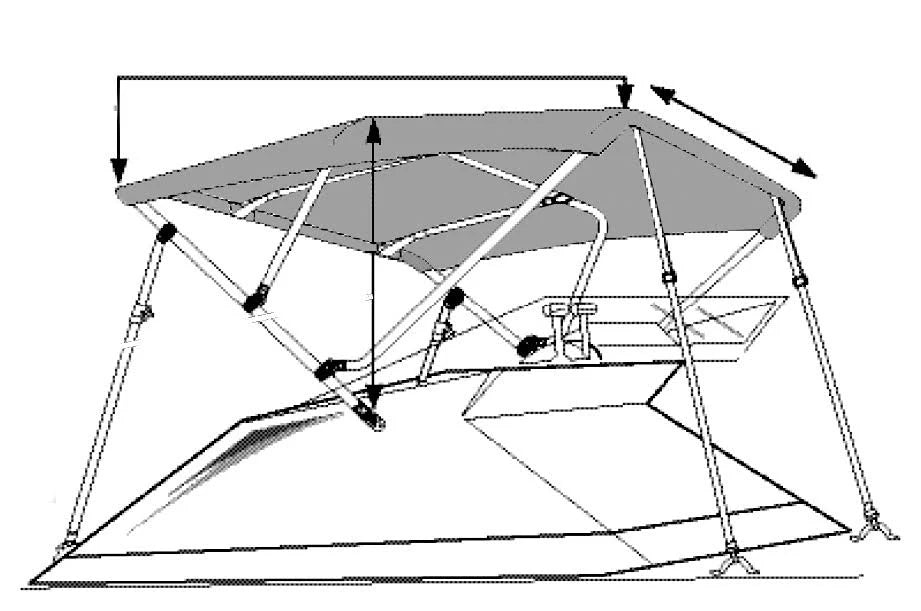Gray Bimini Boat Tops I605