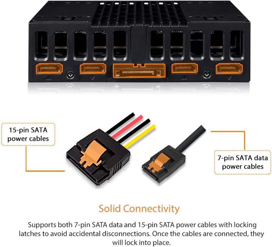 Tray-Less 4X 2.5 SAS/SATA SSD/HDD Mobile Rack for 5.25" Bay, Pack of 2 H36720