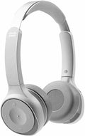Wireless Dual On-Ear Bluetooth Headset with Case, USB-A HD Bluetooth Adapter, USB-A and 3.5mm Cables, Platinum J8572