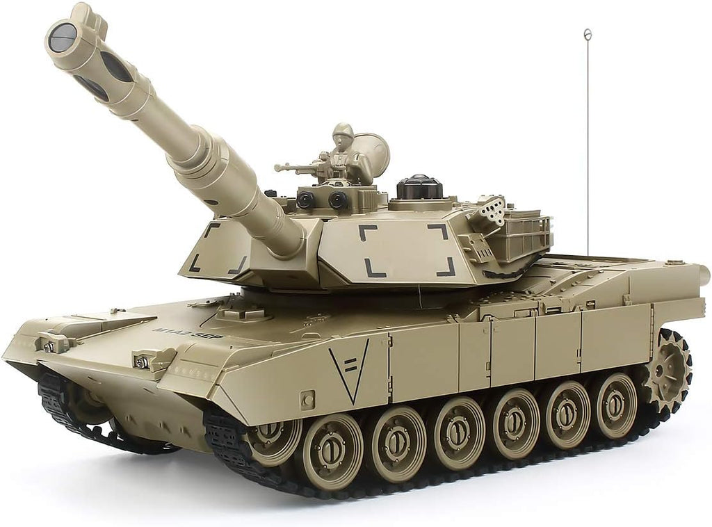 1:28 Remote Control Tank Toy with Sound and Light (Khaki) E6736