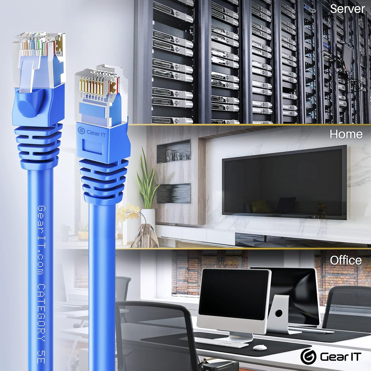 20-Pack Cat5e Ethernet Patch Cable 5 Feet Blue D662