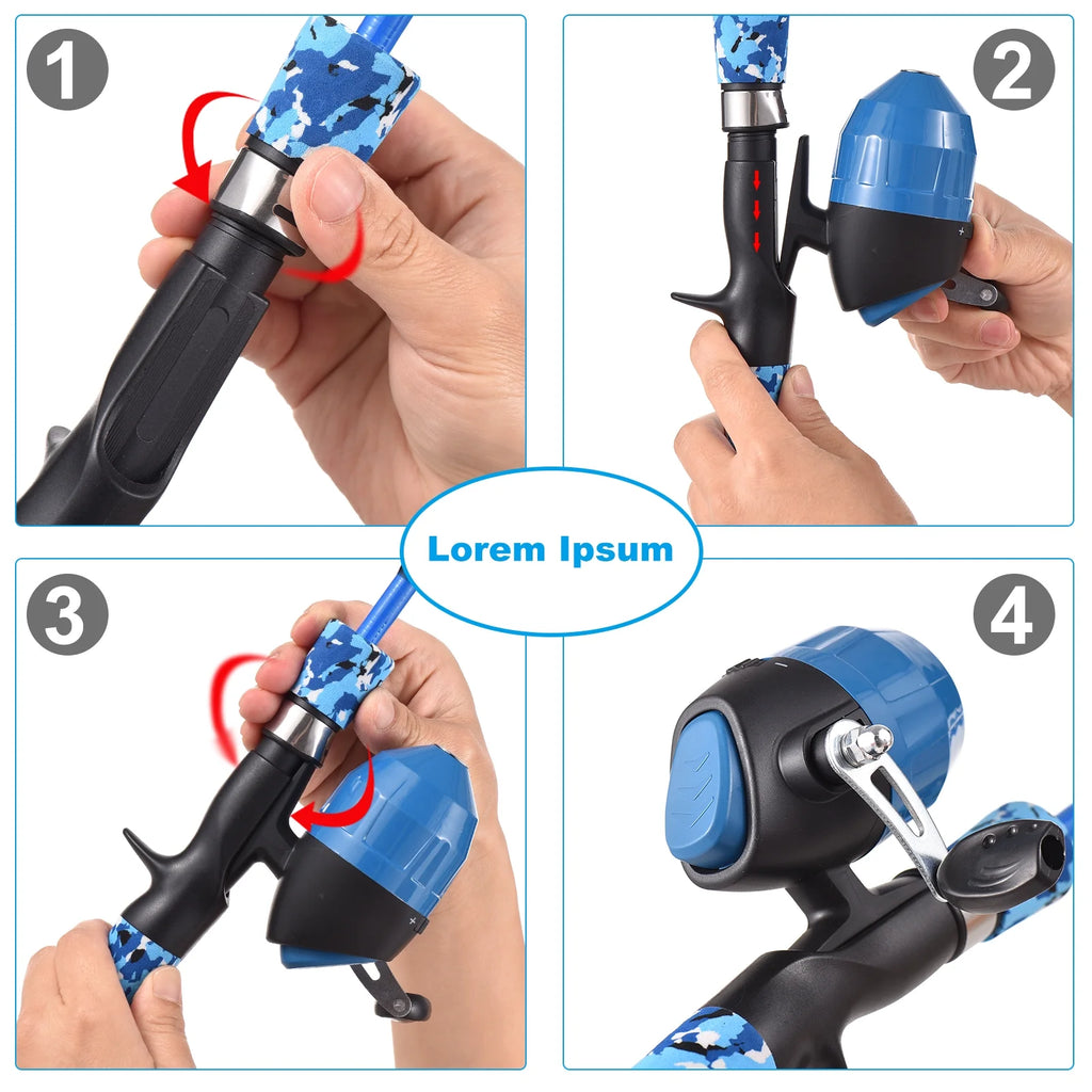 Children's Telescopic Casting Fishing Rod and Reel Kit with Carry Bag W84865