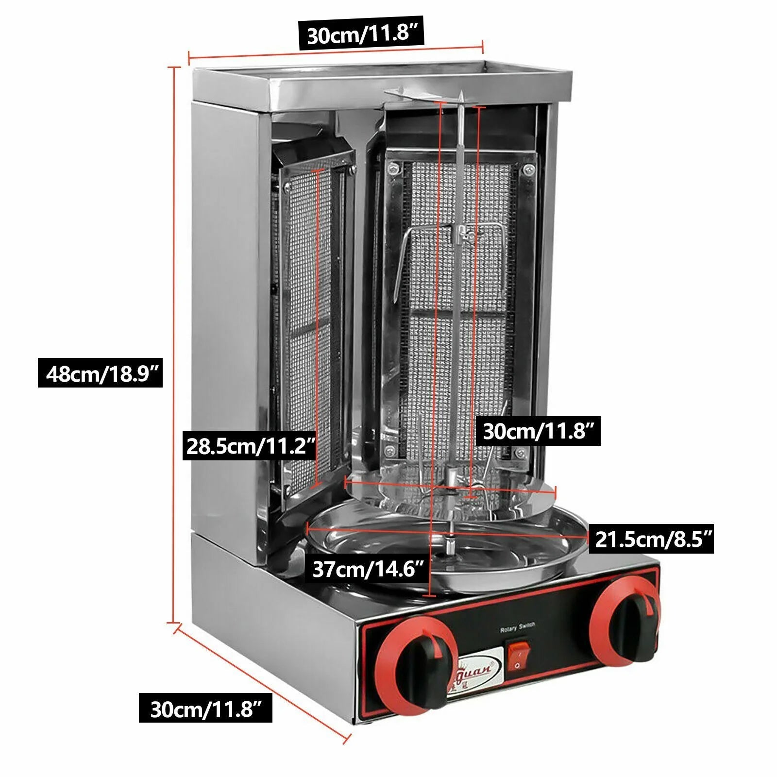 110V Gas Vertical Spinning Doner Kebab Grill Machine Broiler Shawarma Machine C8180