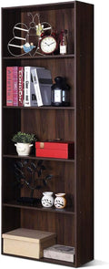 5-Shelf Wood Open Bookshelf E863154