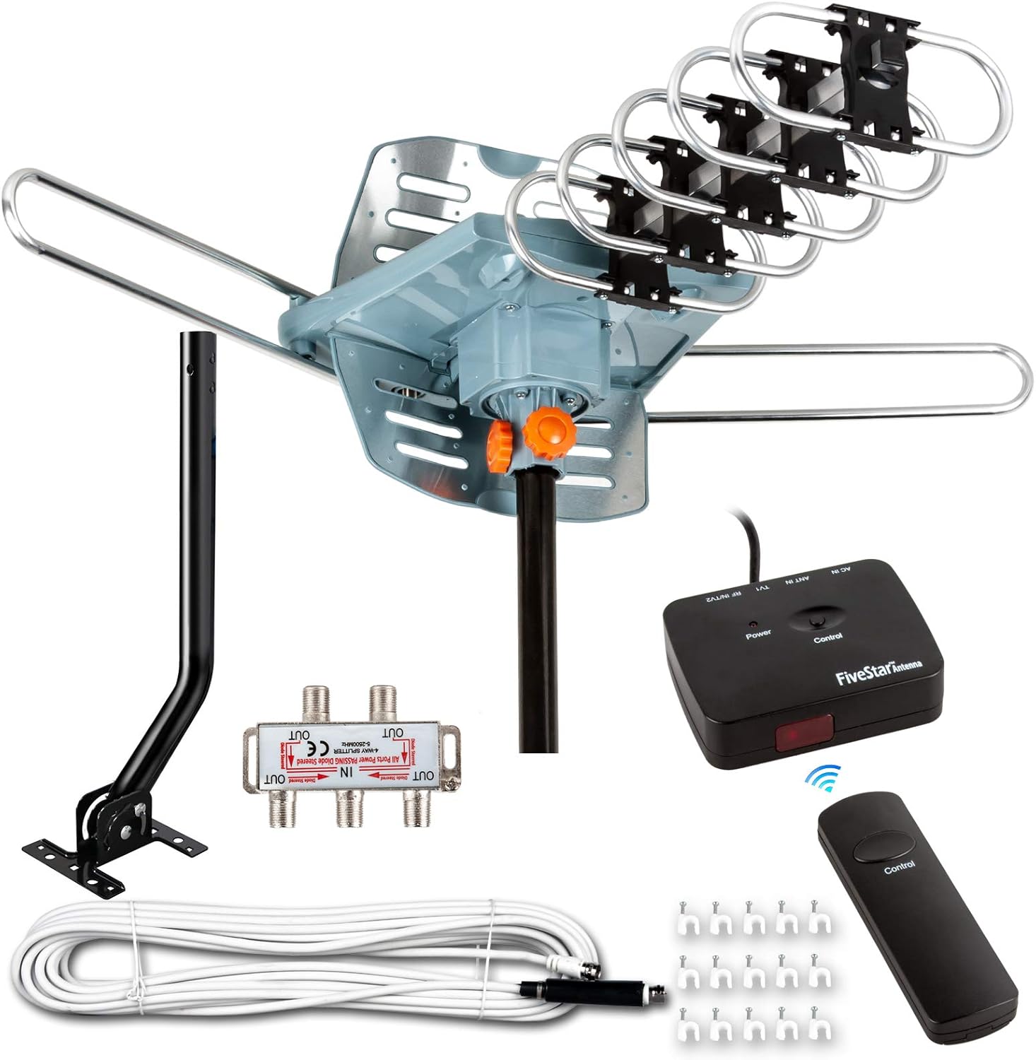 HDTV Antenna Amplified Digital Outdoor Antenna 150 Miles Range with 40FT RG6 Coax Cable W441879