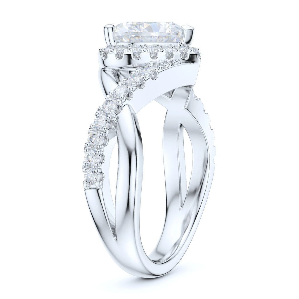 Split Shank Simulated Diamond Halo Ring O267667