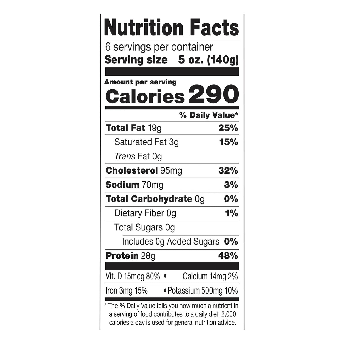 Atlantic Salmon, Frozen 30 oz (6 Count, 5 oz Portions) L54582