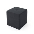 Dark Charcoal Fabric Square Ottoman D6165