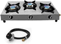 3 Burner Stainless Steel Propane Stove with Hose & Regulator F155