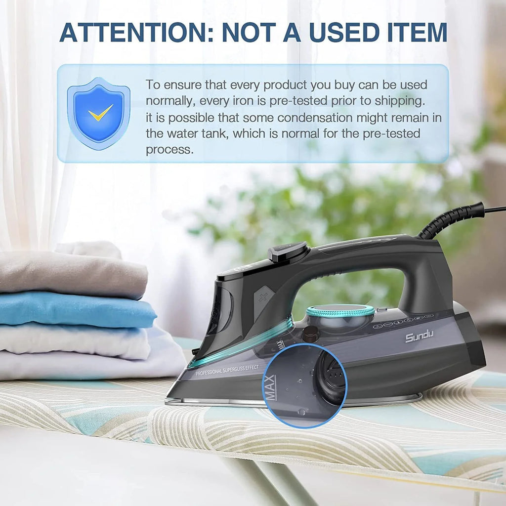Black 1700W Ceramic Coated Steam Iron with Auto-Off M765
