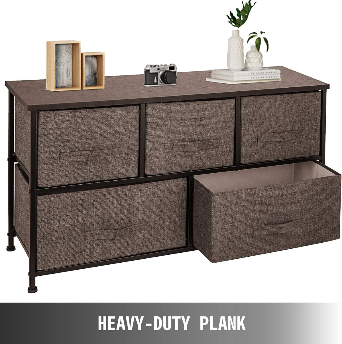 5 Drawer Fabric Steel Frame Dresser Y54310