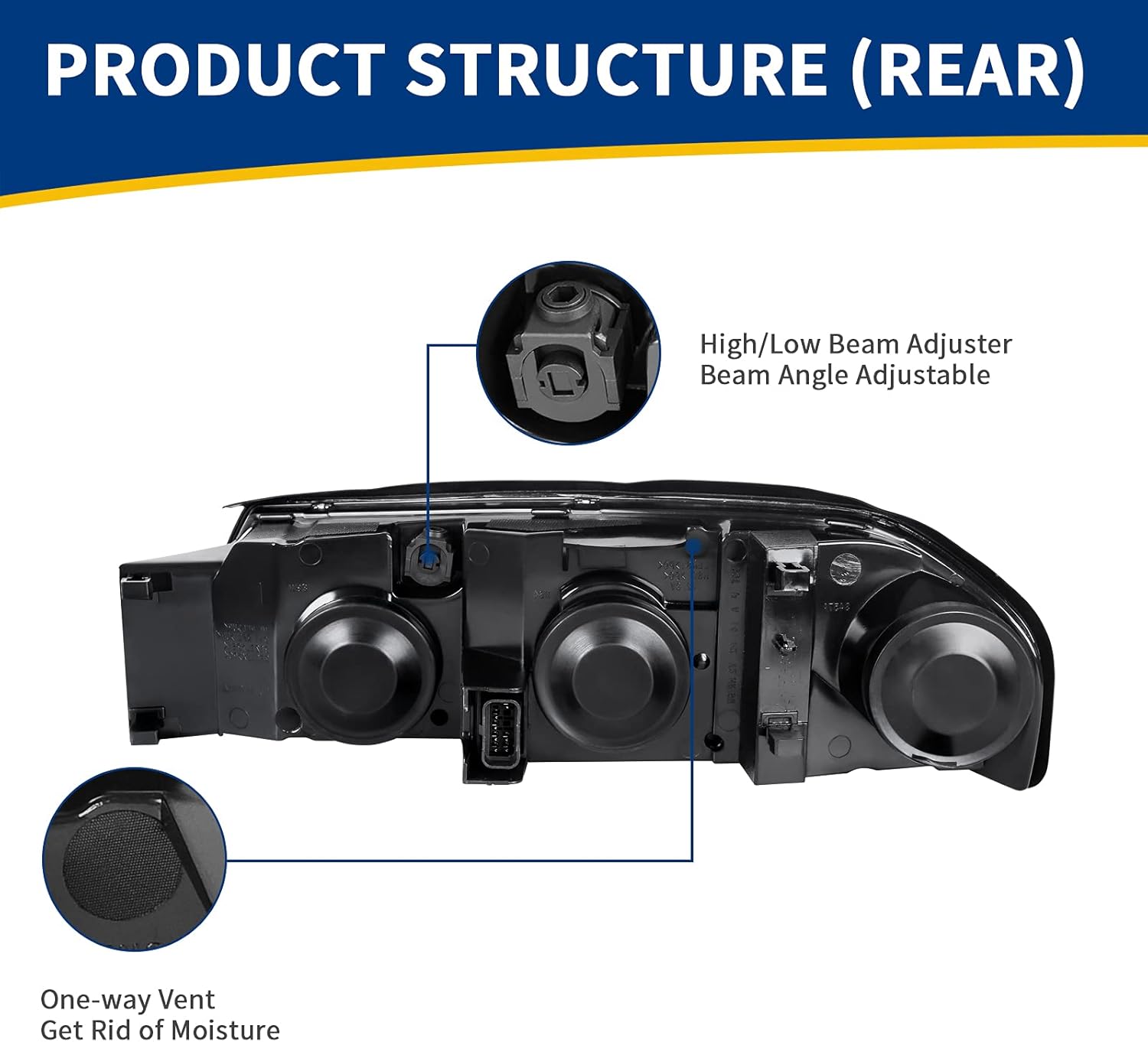Headlight Assembly Compatible with 2000-2005 Chevy Impala M9909