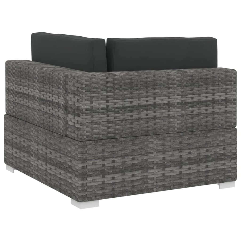 4 Piece Patio Sofa Set with Cushions Poly Rattan Gray A790